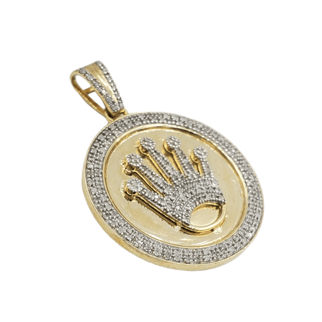 10k Gold Diamond Crown Pendant #19856