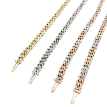 10K Gold- Iced Out Diamond Miami Cuban Chains (5mm)