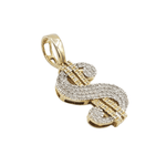 10k Gold Diamond Cash Sign Pendant #17463