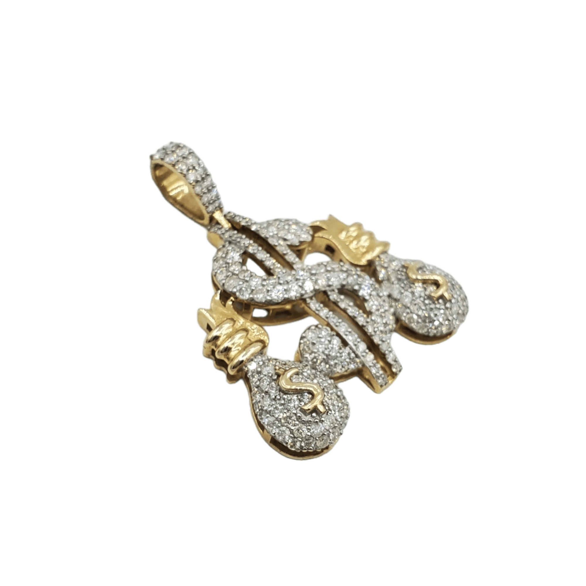 10k Gold Diamond Cash Sign Pendant #19865