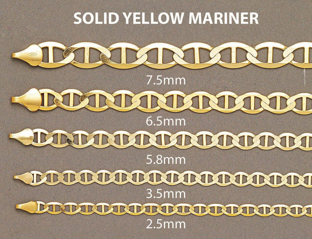 14K Gold Chain - Solid Mariner Chain