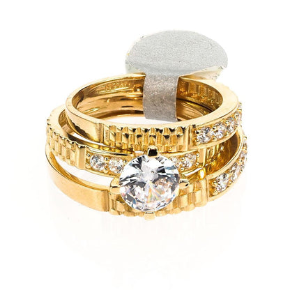 Wedding Rings Sets His and Hers Engagement Ring | 14K Gold With Cz - Fantastic Jewelry NYC